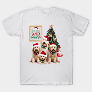 Here Comes Santa Paws Doodle Style! T-Shirt